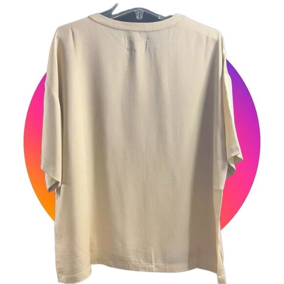 LITA by Ciara NWT 100% Silk Top Blouse Cream Tan Beige Small MSRP $198 - Picture 11 of 16